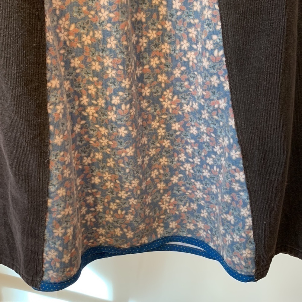 Levi’s Gray Corduroy Upcycled Hippie Maxi Skirt Vintage White Tab Festival - Picture 3 of 5